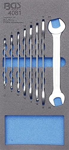 BGS wkładka 1/3 Wózki warsztatowe podwójny klucz płasko-oczkowych, 6  22 MM, 8-częściowy, 4081