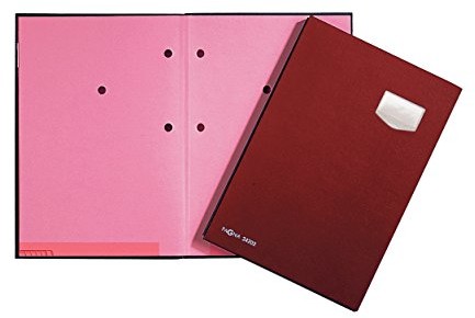 Pagna de Luxe teczka na podpisy, 10-częściowa, z wysokiej jakości okładką z tworzywa sztucznego, rozciągliwy grzbiet, różowe pudełko 24102-01