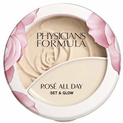 Physicians Formula 2-w-1 rozświetlający puder i balsam Rose´ All Day Set & Glow z substancjami ujędrniającymi skórę, Luminous Light, 1 opakowanie