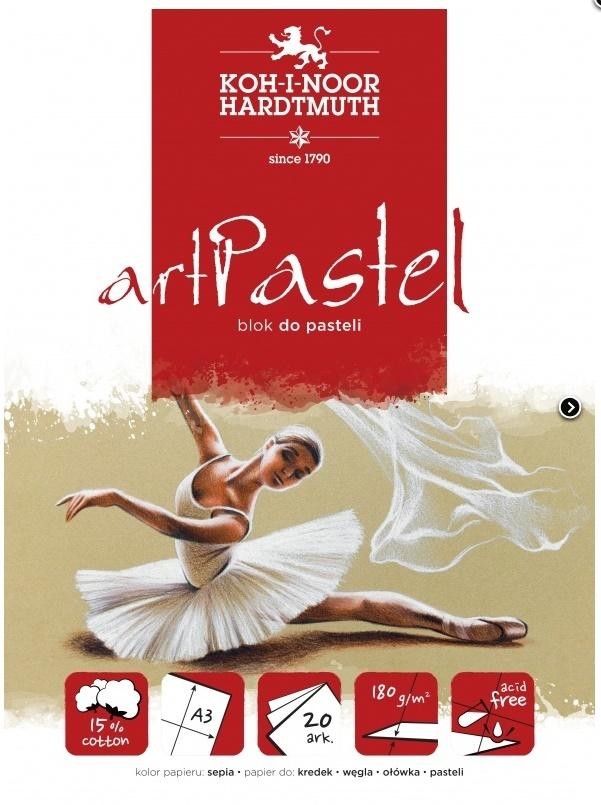 Koh-I-Noor Blok do pasteli artpastel sepia A4 20 kartek 180G.
