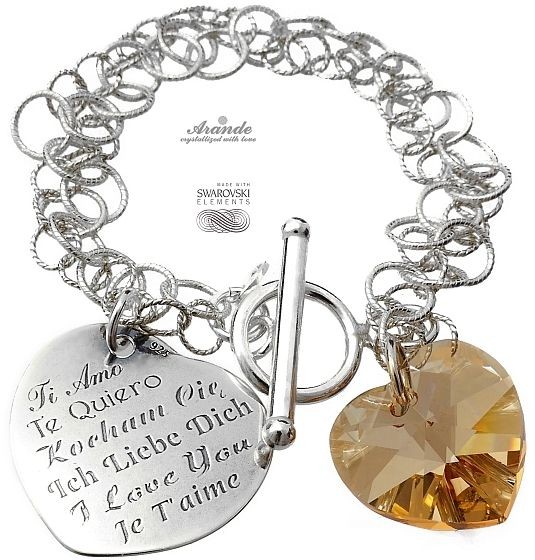 Swarovski Arande bransoletka KOCHAM CIĘ SREBRO SERCE 4298814356