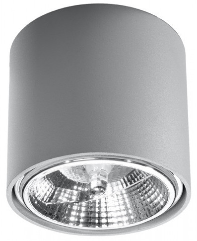 Szary minimalistyczny plafon LED walec EX655-Tiubo