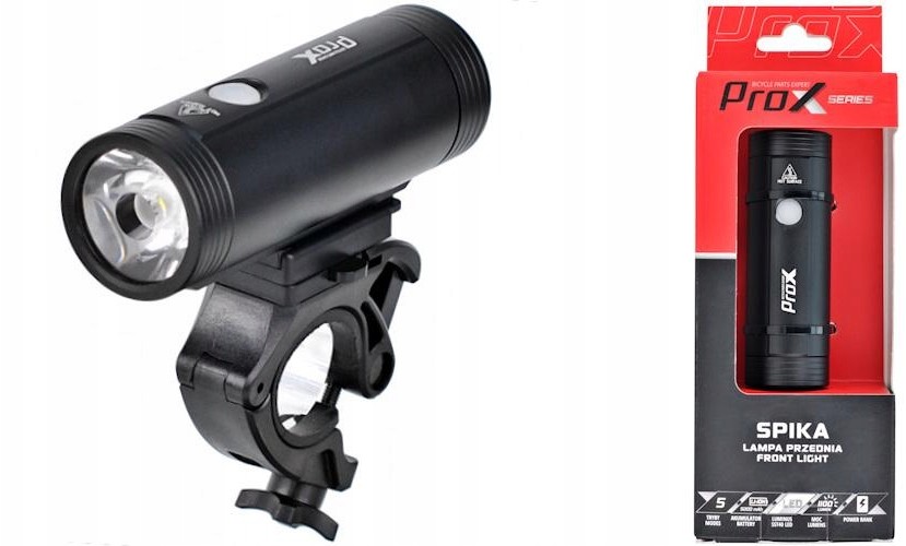 PROX Lampa przód rowerowa Spika 1100Lm Usb +gratis