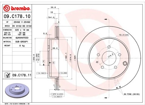 BREMBO Tarcza hamulcowa 09.C178.11