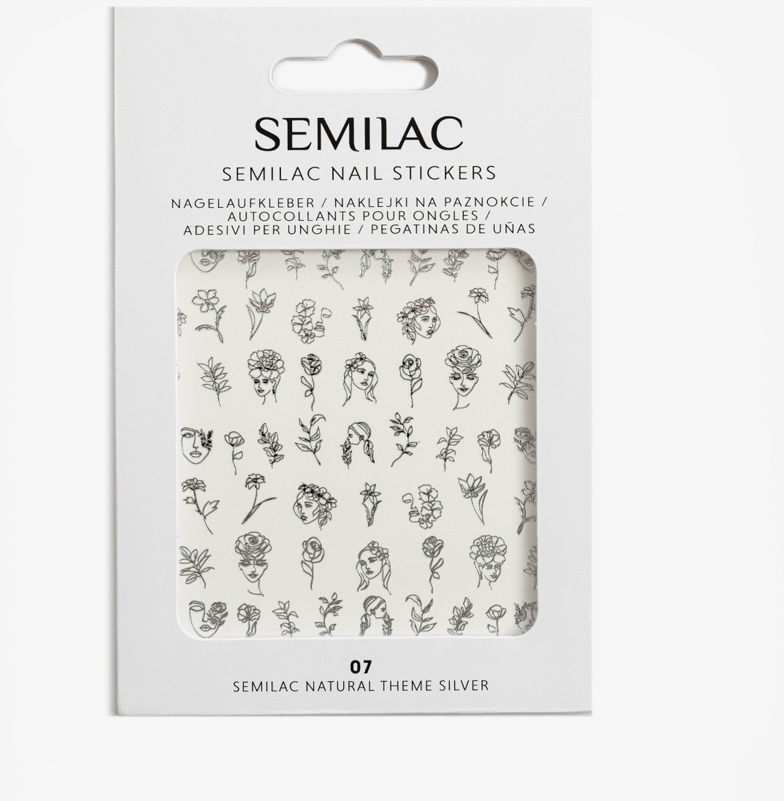 Semilac 07 Natural Theme Silver Nails Stickers