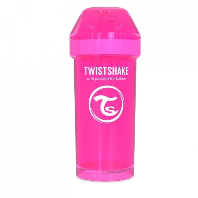 Twistshake Twistshake, Kubek niekapek z mikserem do owoców, Różowy, 360 ml