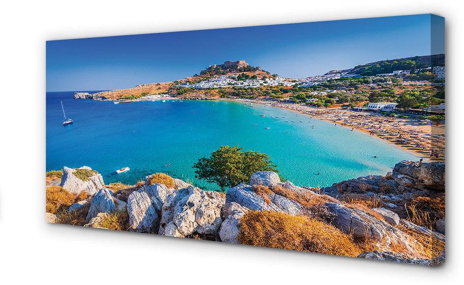 PL Tulup Obrazy na płótnie Grecja Wybrzeże panoramy plaża 100x50cm