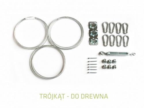 ŻAGLE OGRODOWE TRÓJKĄT - ZESTAW MONTAŻOWY do drewna ZM_DREWNO_TR