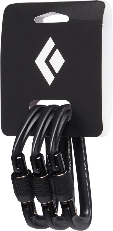 Black Diamond Hotforge Screwgate Karabinek 3 szt., black 2021 Karabinki zakręcane BD3810790002ALL1