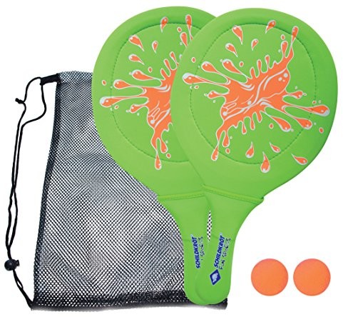 Schildkröt Funsports plaża z neoprenu i do gry dla całej rodziny, 970219 Beach Ball zestaw ogrodowy, zielony/pomarańczowy 970219