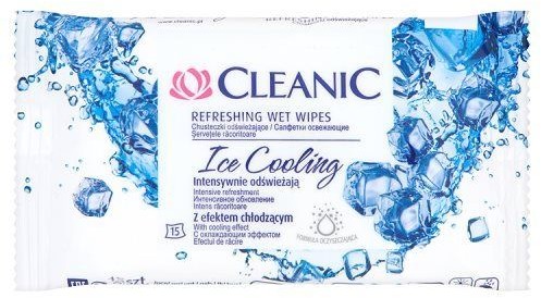 HARPER HYGIENICS Chusteczki odświeżające Cleanic Ice Cooling z efektem chłodzącym (15 sztuk)