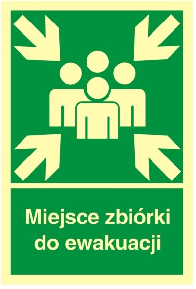 Znak Miejsce zbiórki do ewakuacji