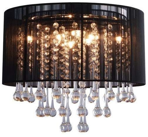 Zuma Line Glamour LAMPA sufitowa VERONA RLX92174-8B okrągła OPRAWA klasyczny PLAFON glamour czarny przezroczysty RLX92174-8B