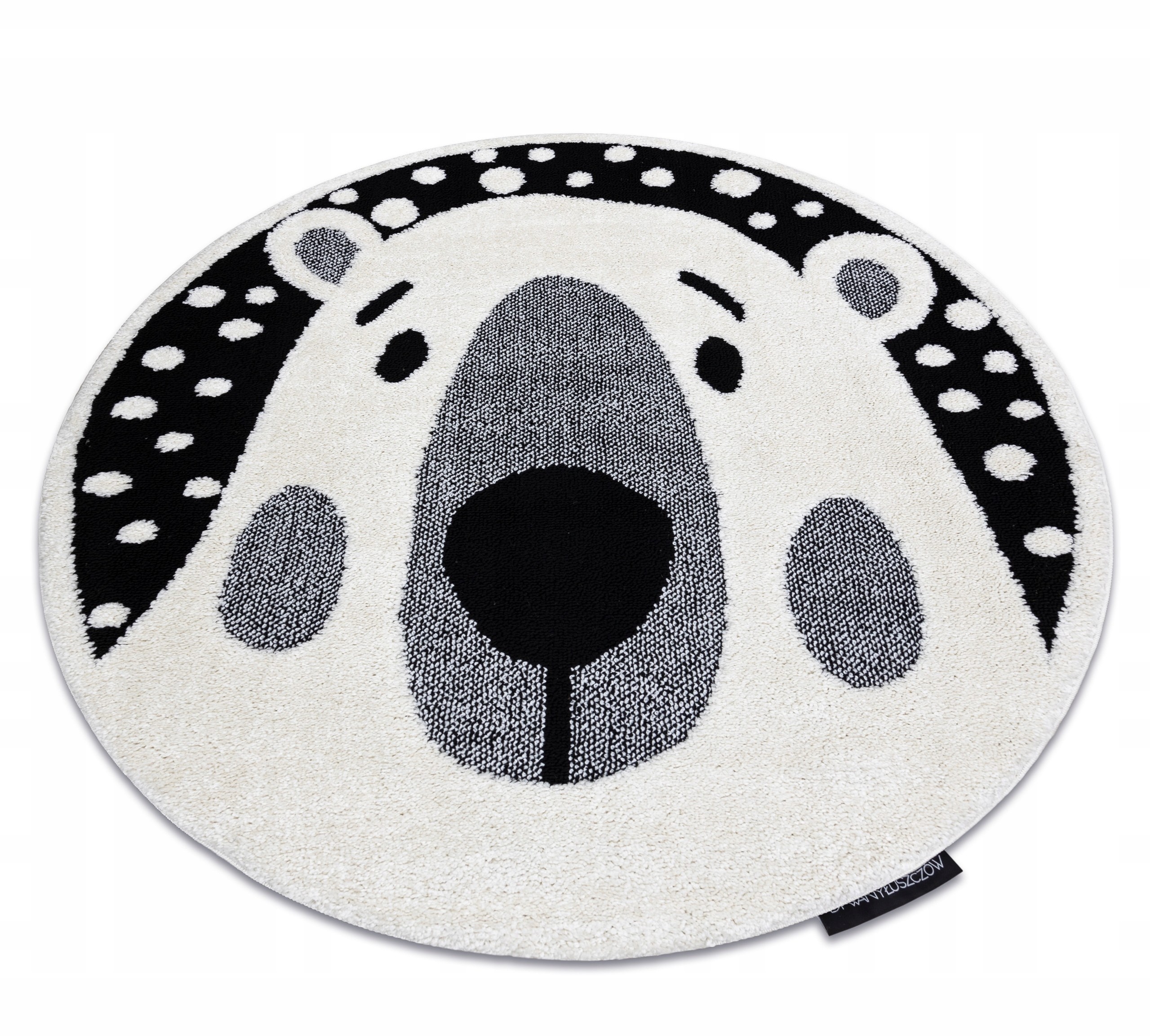 Dywan Dla Dzieci koło 120 cm Miś czarny #GR4125