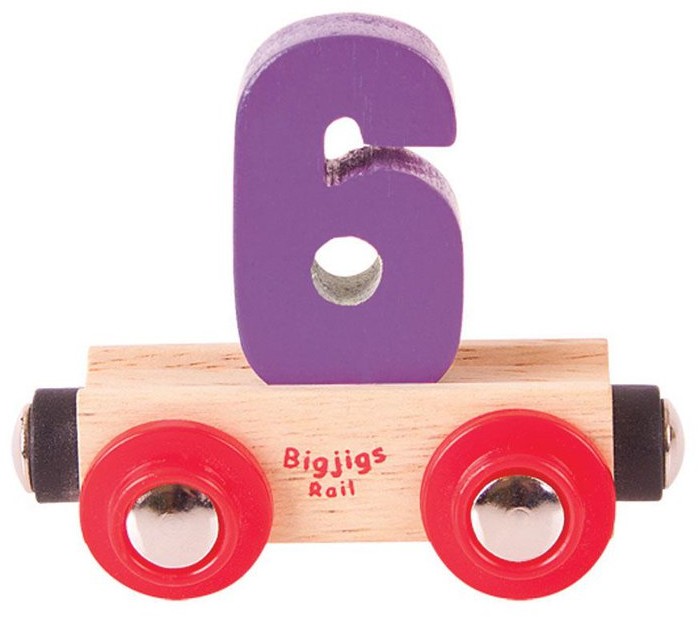Bigjigs Toys Wagonik cyferka 6