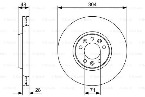 BOSCH Tarcza hamulcowa przednia, 0 986 479 C53  0986479C53