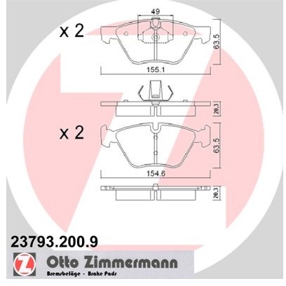 ZIMMERMANN Klocki hamulcowe - komplet 23793.200.9
