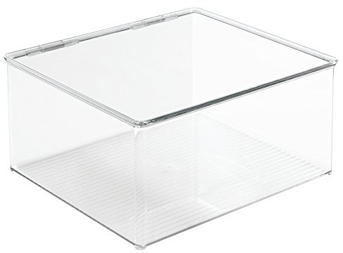 InterDesign Inter dzięki specjalnej konstrukcji 77330eu stos zamrażarka organizer z pokrywą na zawiasach nadający swetry i koszule, duża 77330