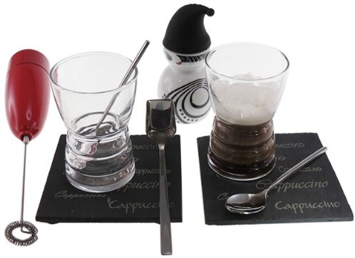 LEBRUN lebrun 9540001009 zestaw do cappuccino, łupków/szkło, 9-częściowy 9540001009