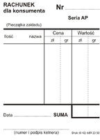 Emeko Tomecki I Płaczek S.k.a Druk Rachunek dla konsumenta A7