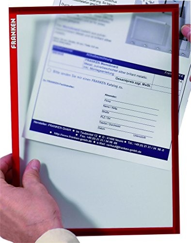 Franken Etui na dokumenty Frame IT X-TRA. Line. dokumentów koszulek z prawdziwej, odporna na zużycie. DIN A3. Materiał: twarda folii. Wersja właściwości powierzchni: matowa. Grubość: 0,32 mm. 1 sztuki., czerw ITSA3M 01