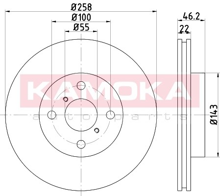 KAMOKA Tarcza hamulcowa 1031095 1031095