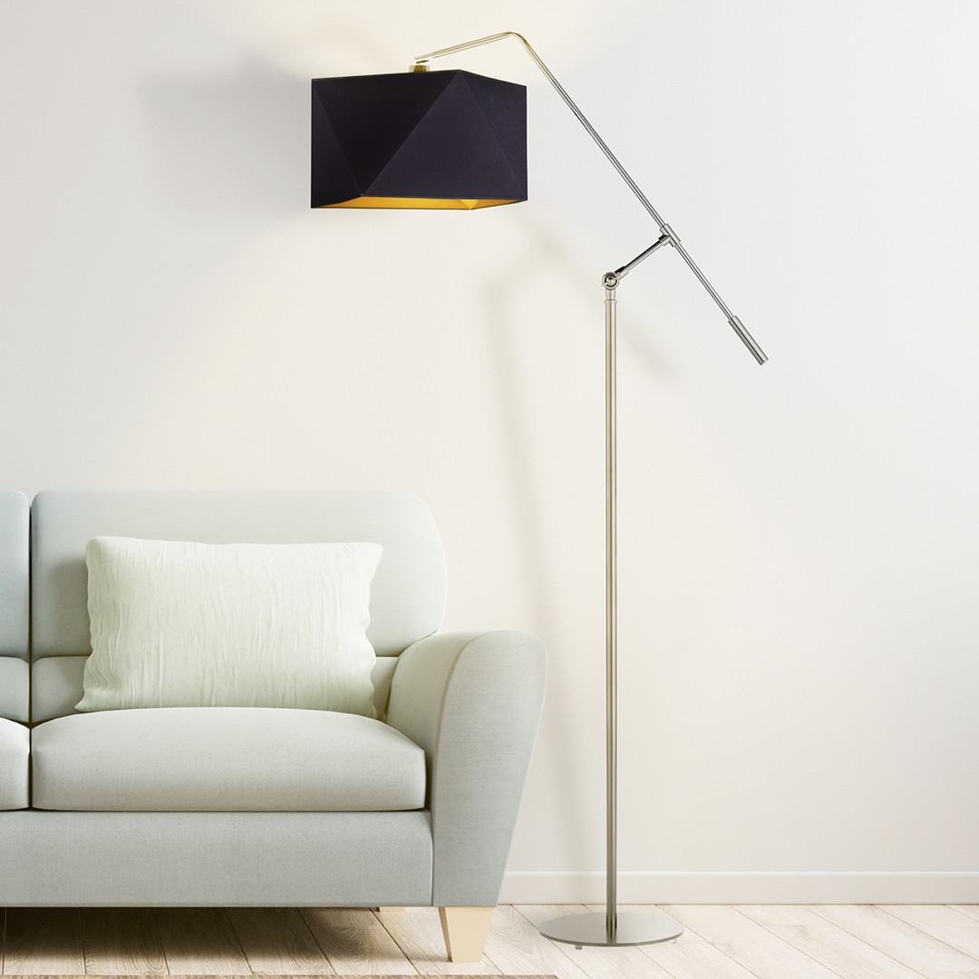 Lysne Designerska lampa podłogowa z diamentowym abażurem COLMA GOLD 500020/21