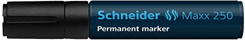 Schneider piśmiennicze Permanent Marker Maxx 250, 2 + 7 MM, niebieski, wielokrotnego napełniania, 1er Blister, czarny 125001