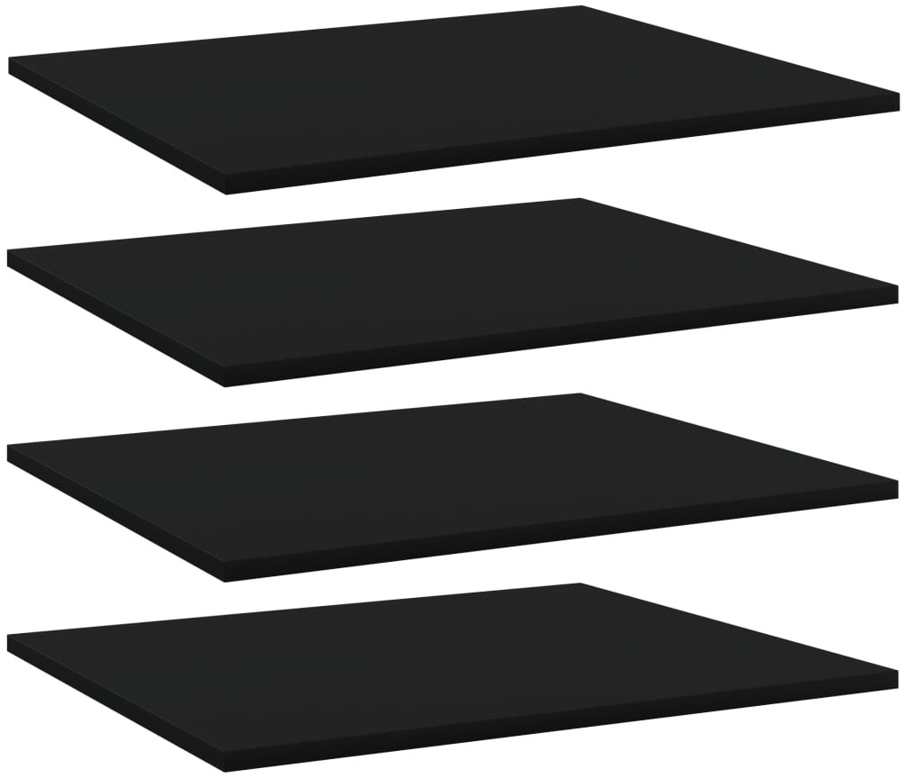 vidaXL Półki na książki, 4 szt., czarne, 60x50x1,5 cm, płyta wiórowa