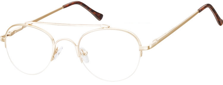 SUNOPTIC Okulary oprawki korekcyjne metalowo-żyłkowe Okrągłe 786D ciemne złote