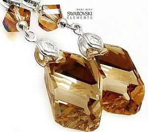 Swarovski Piękne Długie Kolczyki Dorado Bueno