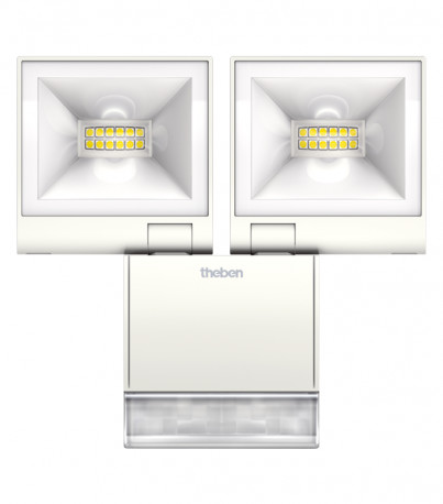 THEBEN Podwójny Reflektor LED 2x10W z czujnikiem ruchu IP55 4000K THELEDA S20 WH THEBEN 0905