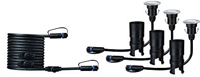 Paulmann świateł Paulmann 93949 Outdoor Plug & Shine Floor Mini-częściowy zestaw uzupełniający IP65 3000 K 3 X 2,5 W 24 V 55 MM 939.49 reflektor podłogowy do wbudowania lampa LED lampa podłogowa na ze 939.49