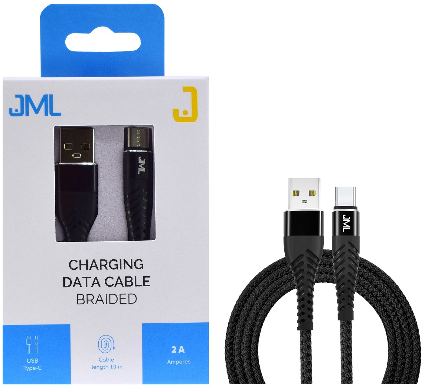 JML Kabel USB CD-110 USB C 2A 1 m czarny 133633