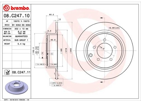 BREMBO Tarcza hamulcowa 08.C247.11