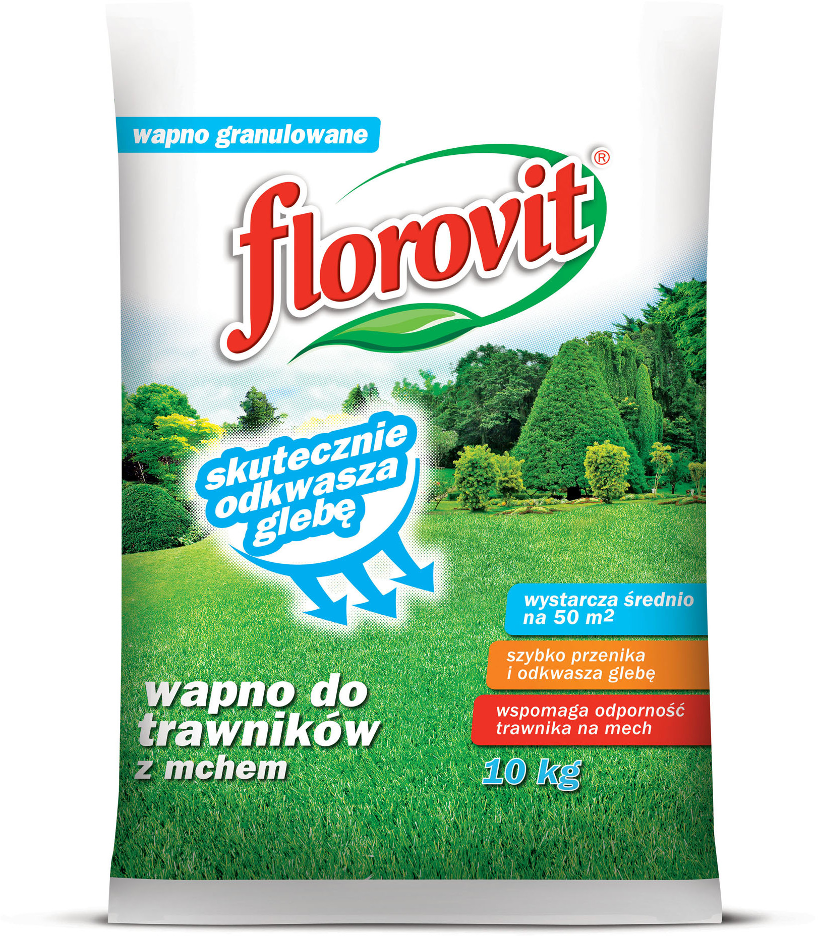 Florovit Wapno do trawników z mchem worek 10 kg