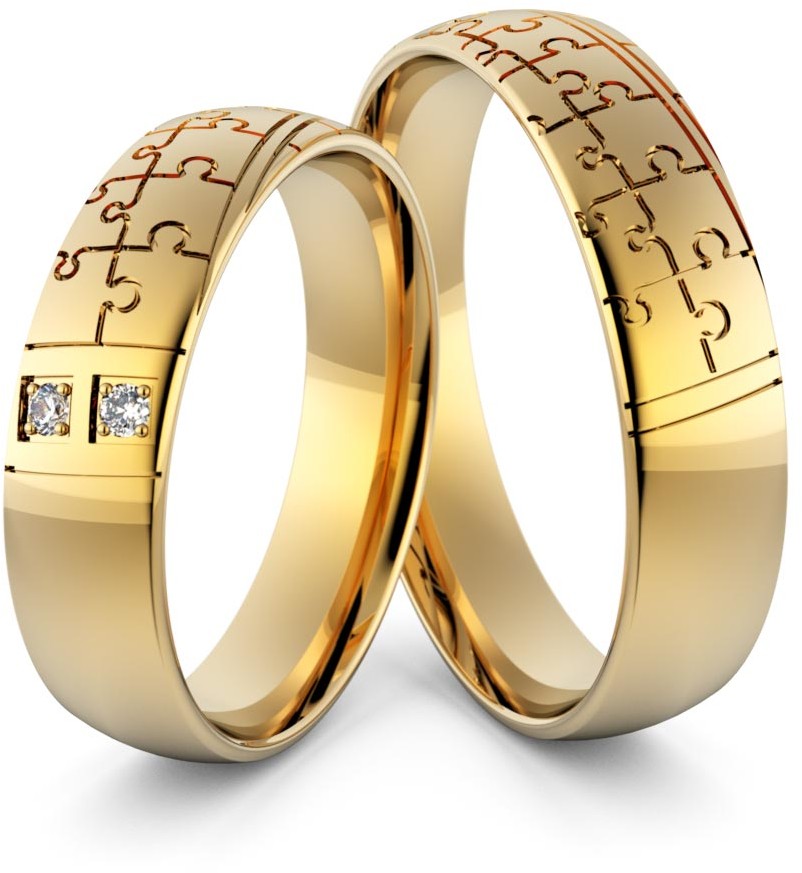 Eminence Obrączki ślubne puzzle z brylantami - Au-984 Au-984