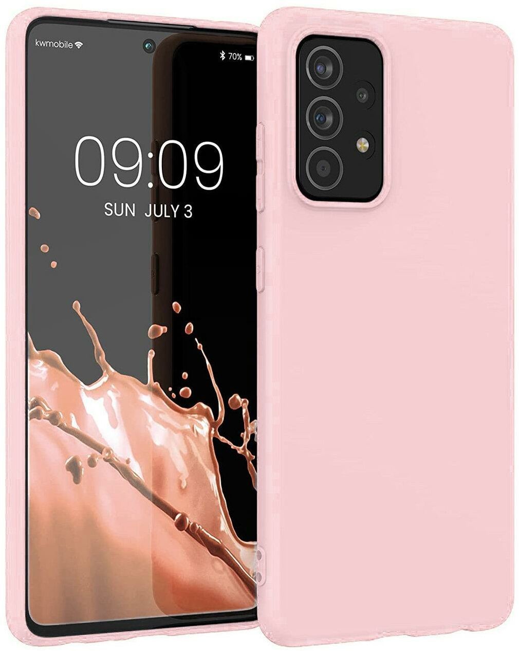 Hurtel Silicone Case elastyczne silikonowe etui pokrowiec Samsung Galaxy A22 4G różowy