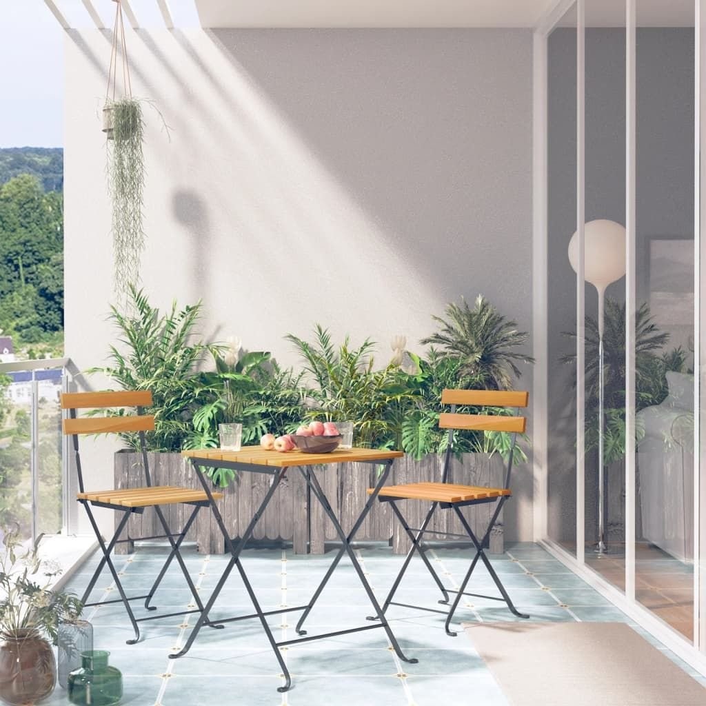 vidaXL 3-cz zestaw składanych mebli bistro lite drewno akacjowe 313157