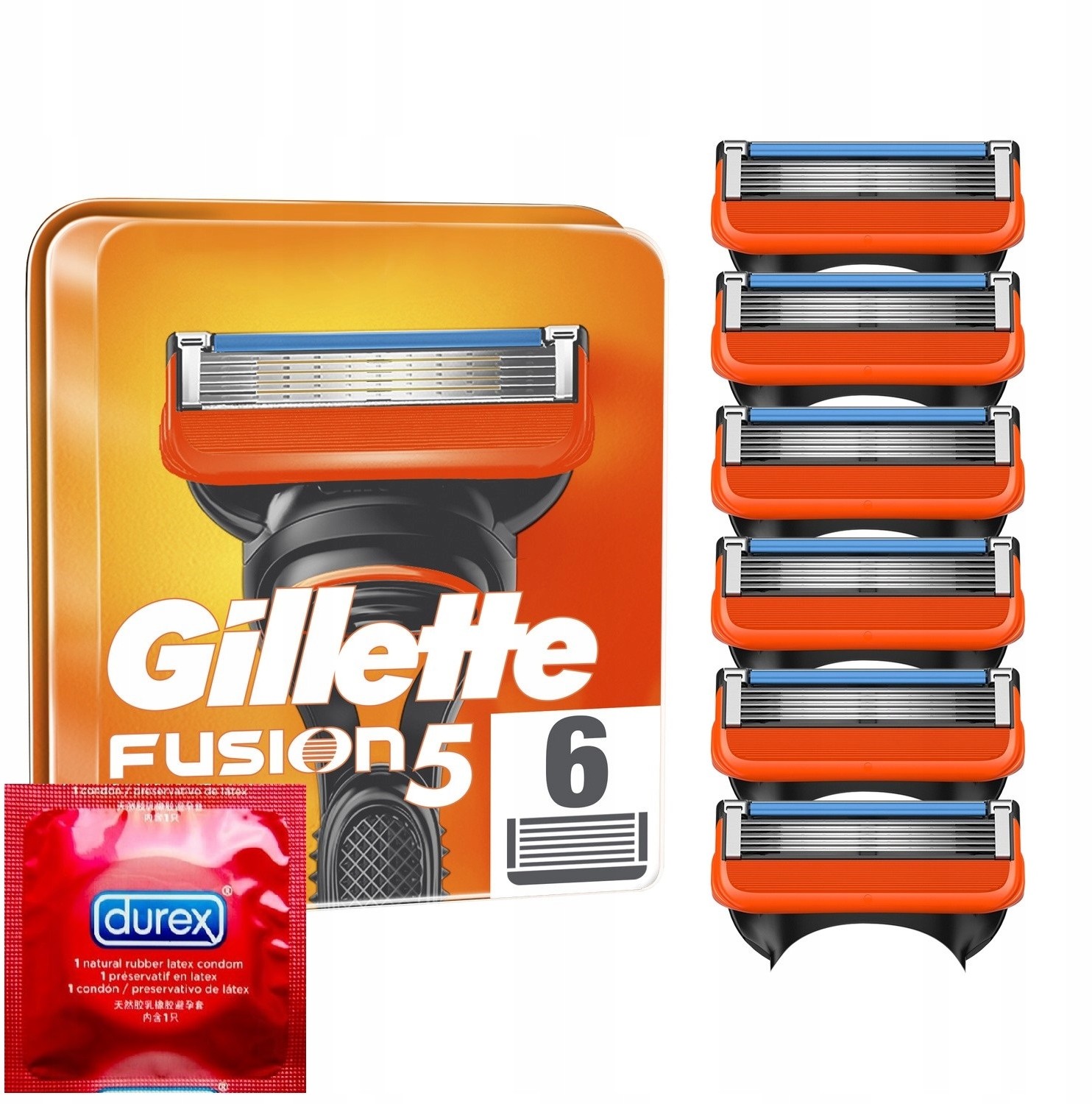 Gillette 6x FUSION5 ostrza wkłady Oryginał +gratis