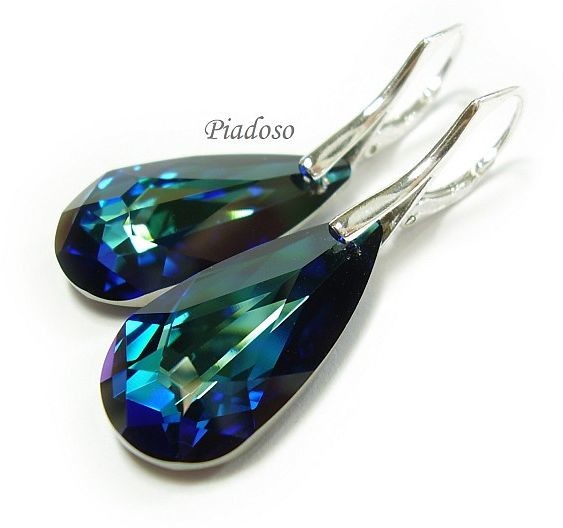 Swarovski PROMOCJA KOLCZYKI DŁUGIE SREBRO BLUE kolory