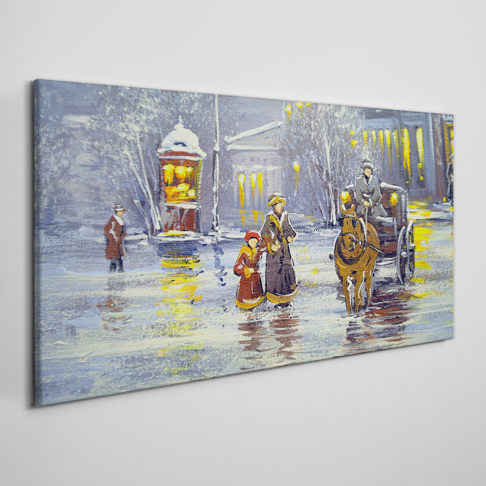 PL Coloray Obraz na Płótnie Winnica Śnieg Drzewa 100x50cm