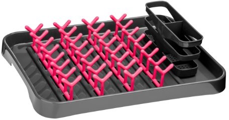 Premier Housewares Premier housewares stelaż do ociekania naczynia, szary/Hot Pink 0806569