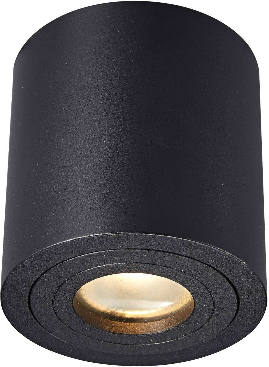 Zuma Line Sufitowa LAMPA spot RONDIP SL ACGU10-159 okrągła OPRAWA metalowy downlight natynkowa tuba łazienkowa IP44 czarna ACGU10-159