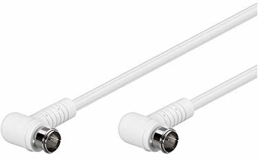Goobay 67341 kątowy kabel antenowy satelitarnej (80 dB), 2 x ekranowany, wtyk F (Quick) 90° > wtyk F (Quick) 90° (całkowicie ekranowany) 67341