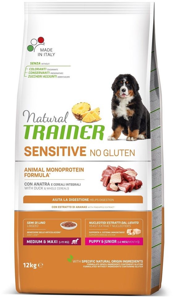 Trainer Sensitive No Gluten Puppy&Junior Medium&Maxi 12 kg