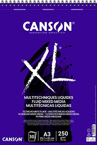 Canson XL Fluid Mixed Media, blok do płynnych technik mieszania, DIN A3, 30 arkuszy, 250 g/m C400110534