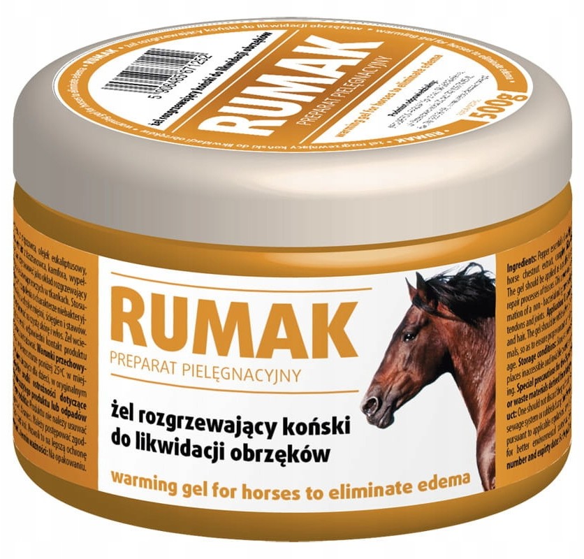 Rumak Żel rozgrzewający dla koni 500g Na obrzęki