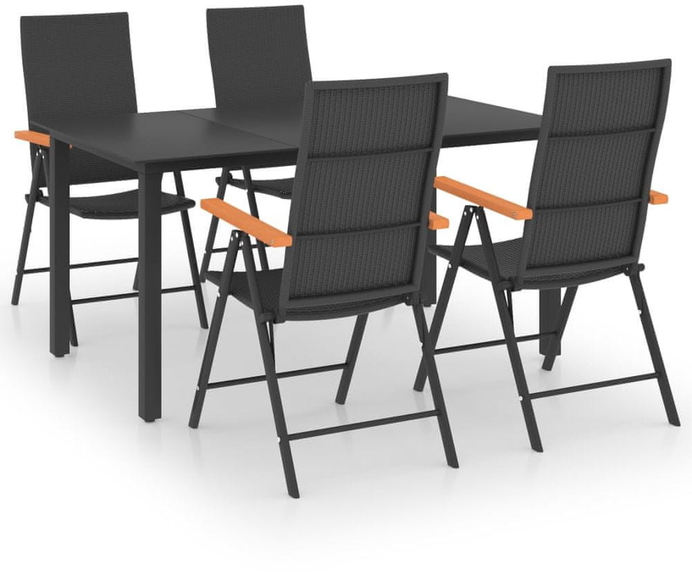 shumee shumee 5 częściowy zestaw mebli ogrodowych czarno brązowy