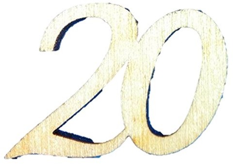 Petra's Bastel News Petra's Bastel-News A-gez3320 dekoracja ściółkowa, 20 X liczby urodzinowe, 33 MM A-GEZ3320